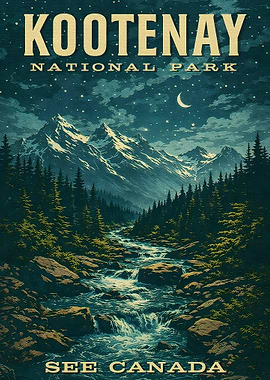 Kootenay National Park Vintage Poster