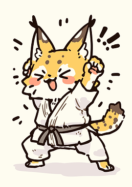 Cute Lynx Karateka