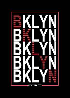 Brooklyn New York City Text Art