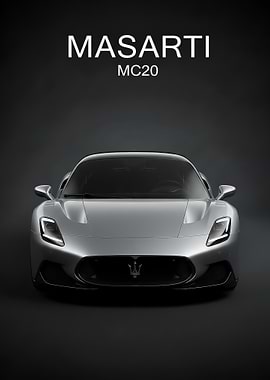 silver Maserati MC20 Sports Car