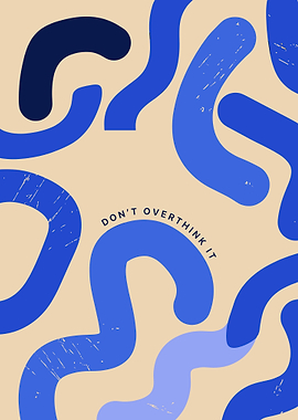 Abstract Blue Shapes with Text