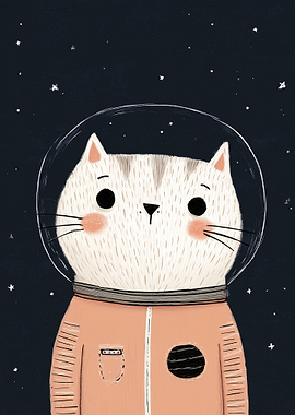 Astronaut Cat in Space