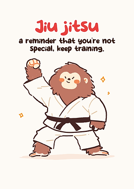 Cute Bigfoot Jiu Jitsu Practitioner