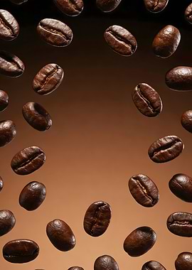 Coffee Beans Falling