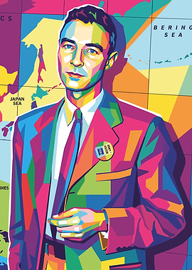 J. Robert Oppenheimer Pop Art Portrait