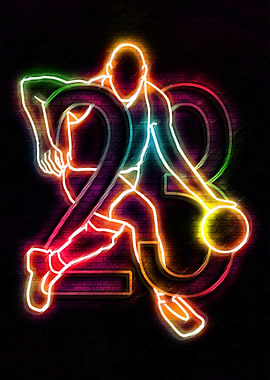 Neon Basketball Player 23