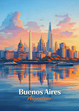 Buenos Aires Skyline at Sunset