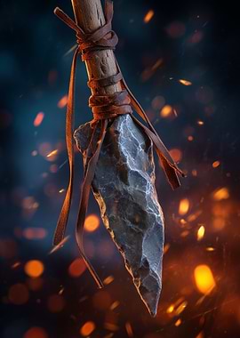 Primitive Spearhead with Leather Ties