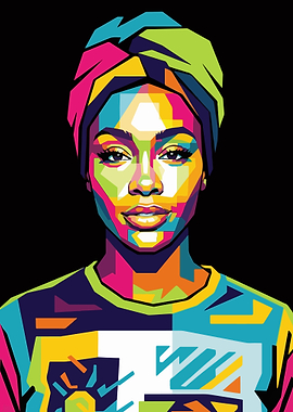 Colorful Pop Art Portrait of a Woman