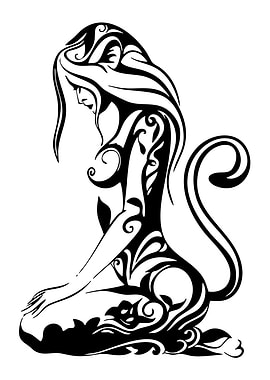 Tribal Woman with Lion Tail