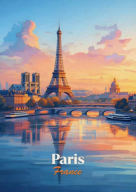 Parisian Sunset over the Seine