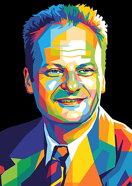 Hans Bethe Colorful WPAP Portrait