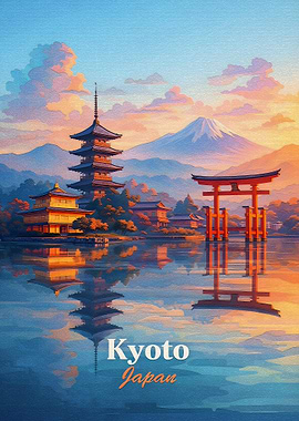 Kyoto Japan Landscape Painting