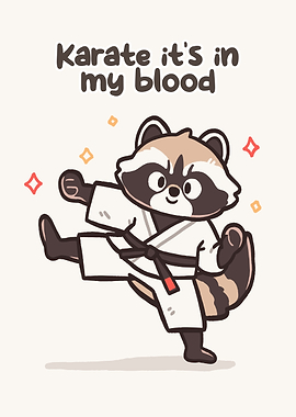 Karate Raccoon in Gi