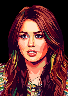 Pop Art Portrait of Miley Cyrus