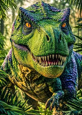 Fierce Tyrannosaurus Rex in Jungle