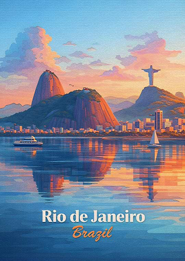 Rio de Janeiro Cityscape at Sunset