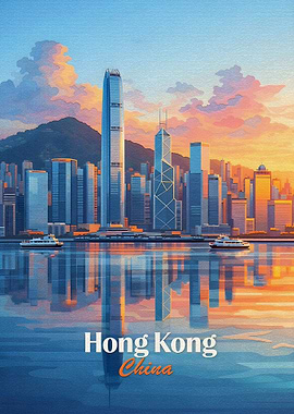 Hong Kong Skyline at Sunset