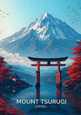 Mount Tsurugi Japan Poster