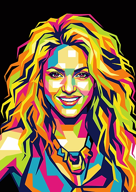 Colorful Pop Art Portrait of shakira