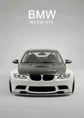 white race BMW M3 E92 GTS Front View