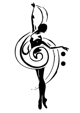 Ballerina and Music Symbols