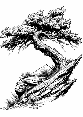 Twisted Tree on Rocky Outcrop