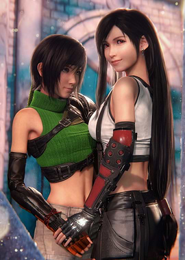 Tifa and Yuffie from Final Fantasy VII
