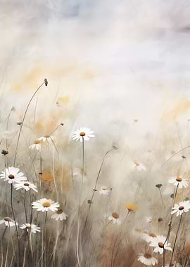 Soft daisies in a meadow