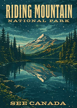 Riding Mountain National Park Vintage Poster