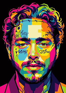 Post Malone Pop Art Portrait