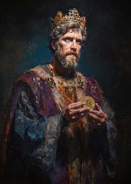 King Holding Bitcoin