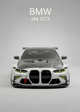 white sport BMW M4 GT3 Race Car