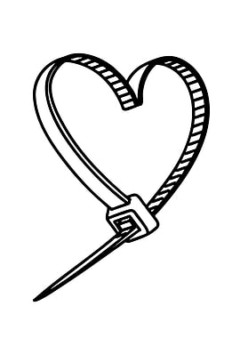 Heart shaped zip tie