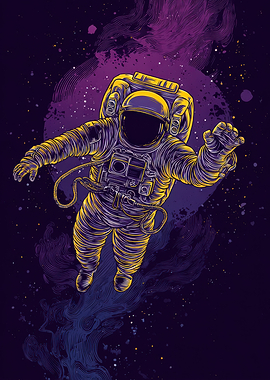 Astronaut floating in space