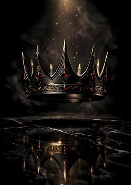 Dark Crown with Red Gems