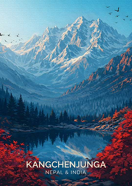 Kangchenjunga Mountains Reflection