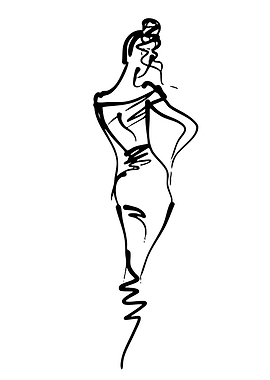 Fashion sketch of a woman in a dress