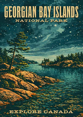Georgian Bay Islands National Park Vintage Poster