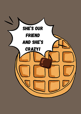 Waffle with Chocolate and Speech Bubble