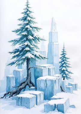 Winter Wonderland with Ice Formations