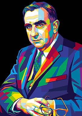 Colorful Portrait of a Edward Teller