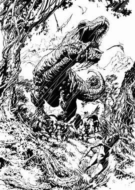 Dinosaur Attack on a Woman