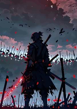 Samurai Warrior Facing an Army