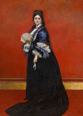 Portrait of a Woman in a Blue Dress