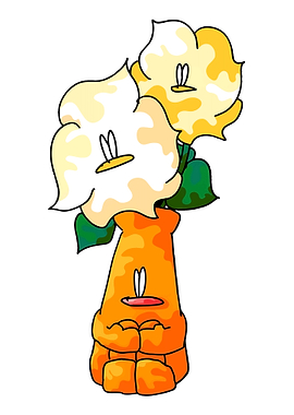 Cute cartoon flower character