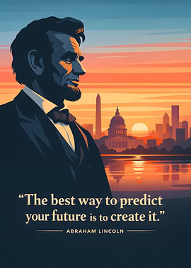 Abraham Lincoln quote with Washington D.C. skyline