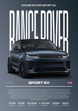 Range Rover Sport SV Car Poster