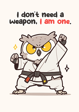 Karate Owl 'I am a weapon'