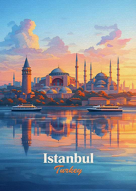 Istanbul Cityscape at Sunset